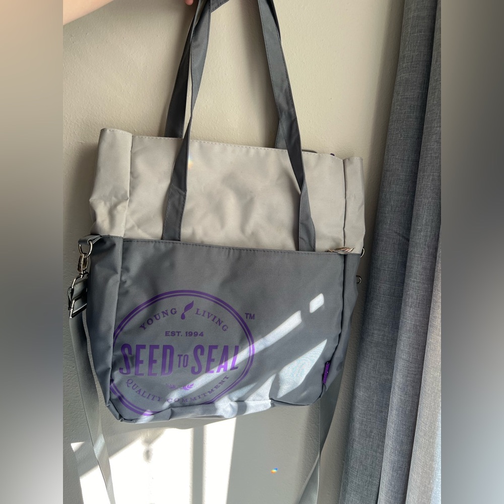 Seed to Seal Young Living Grey messenger Tote Bag